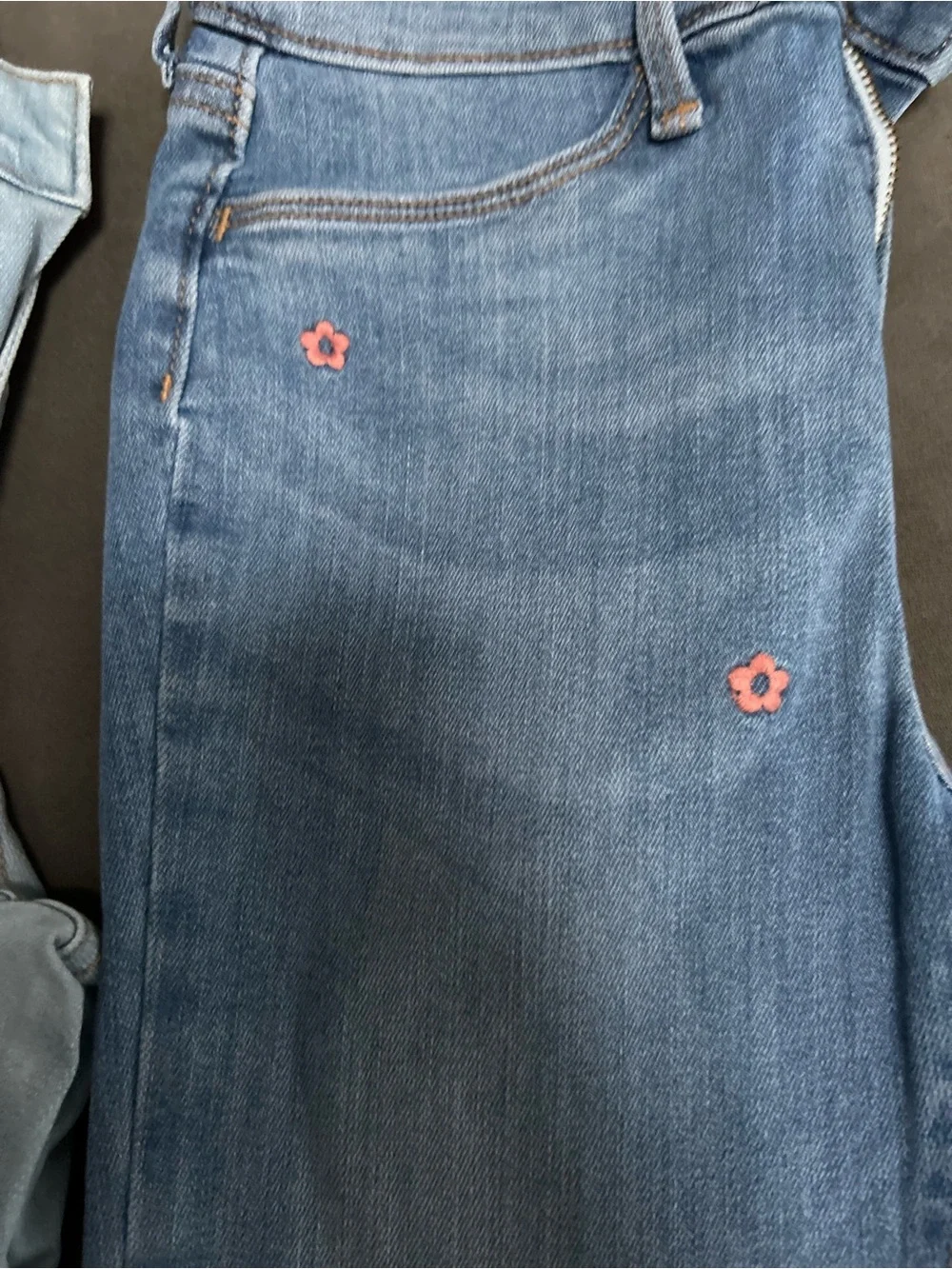 Girls Light & Medium Blue Ballerina Jeans - Pair